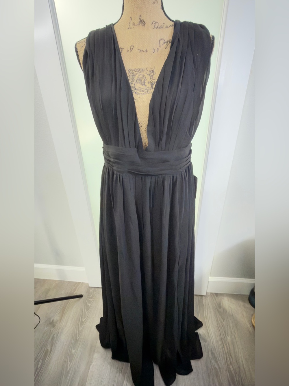 Black Plunge Maxi Dress NWT Nordstrom Love x Design XL Flowy Evening Vibe
